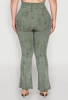 Womens Plus Mineral Wash Boot Cut Pants, 3X