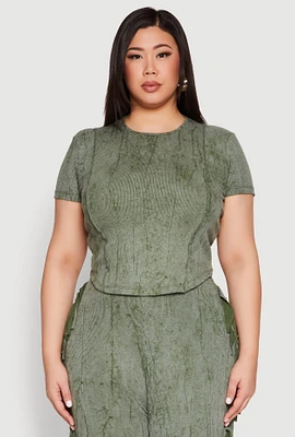 Womens Plus Mineral Wash Tee,