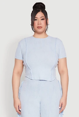 Womens Plus Mineral Wash Tee, 3X