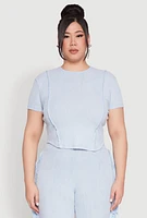 Womens Plus Mineral Wash Tee, 3X