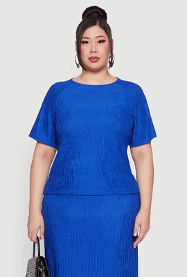 Womens Plus Textured Knit Tee,