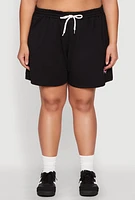 Womens Plus Size Paris Sweatshorts, Black, Size 3X
