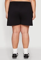 Womens Plus Size Paris Sweatshorts, Black, Size 2X