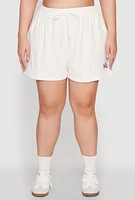 Womens Plus Paris Sweatshorts, Khaki,