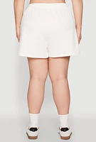 Womens Plus Paris Sweatshorts, Khaki,