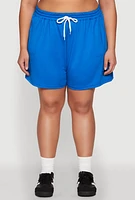 Womens Plus Size Paris Sweatshorts, Blue, Size 3X