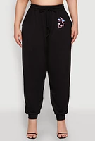 Womens Plus Abstract Love Graphic Joggers,
