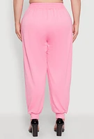 Womens Plus Size Abstract Love Graphic Joggers, Pink, Size 3X