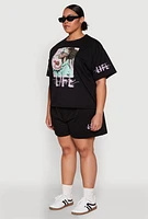 Womens Plus Wonderful Life Graphic Top, 2X
