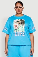 Womens Plus Wonderful Life Graphic Top,