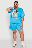 Womens Plus Wonderful Life Graphic Top,