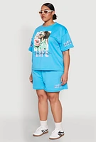 Womens Plus Wonderful Life Graphic Top,