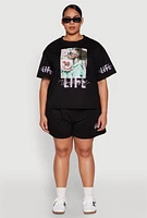 Womens Plus Wonderful Life Shorts,
