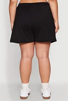 Womens Plus Size Wonderful Life Shorts, Black, Size 3X