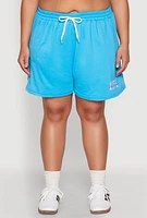 Womens Plus Size Wonderful Life Shorts, Blue, Size 3X