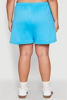 Womens Plus Size Wonderful Life Shorts, Blue, Size 3X