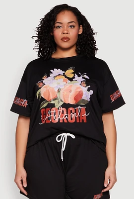 Womens Plus Atlanta Georgia Peaches Graphic Top,