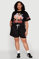 Womens Plus Size Atlanta Georgia Peaches Graphic Top, Black, Size 2X