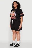 Womens Plus Size Atlanta Georgia Peaches Graphic Top, Black, Size 2X
