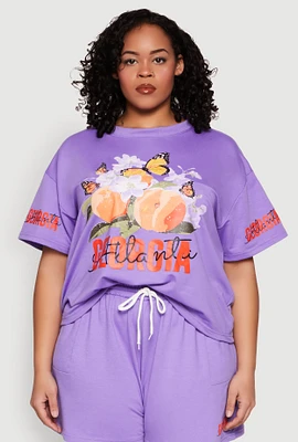 Womens Plus Atlanta Georgia Peaches Graphic Top,