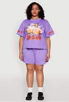 Womens Plus Size Atlanta Georgia Peaches Graphic Top, Purple, Size 2X