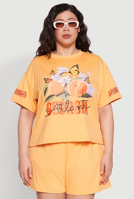 Womens Plus Size Atlanta Georgia Peaches Graphic Top, Orange, Size 1X