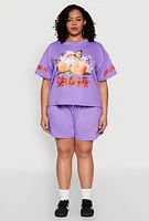 Womens Plus Size Atlanta Georgia Sweatshorts, Purple, Size 3X