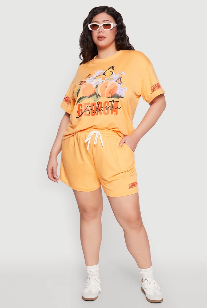 Womens Plus Size Atlanta Georgia Sweatshorts, Orange, Size 2X