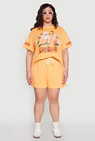 Womens Plus Size Atlanta Georgia Sweatshorts, Orange, Size 2X