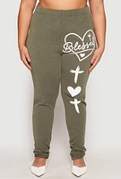 Womens Plus Blessed High Waisted Pants, 2X