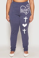 Womens Plus Blessed High Waisted Pants,