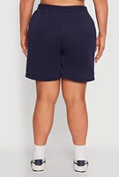 Womens Plus Varsity Stripe Side Sweatshorts,