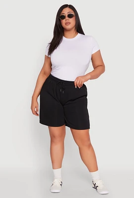 Womens Plus Fleece Lined Sweatshorts, 2X