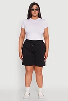 Womens Plus Fleece Lined Sweatshorts, 2X