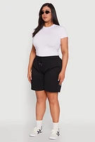 Womens Plus Fleece Lined Sweatshorts, 2X