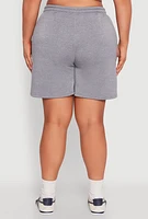 Womens Plus Size Fleece Lined Sweatshorts, Grey, Size 1X