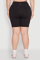 Womens Plus Cell Phone Pocket Snatched Bike Shorts,