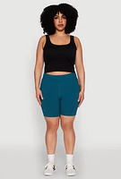 Womens Plus Cell Phone Pocket Snatched Bike Shorts,