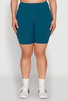 Womens Plus Cell Phone Pocket Snatched Bike Shorts,