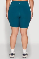 Womens Plus Cell Phone Pocket Snatched Bike Shorts,