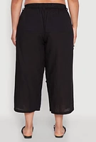 Womens Plus Tie Cargo Pocket Capri Pants, 2X