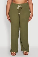 Womens Plus Airy High Waisted Palazzo Pants,