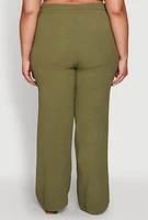 Womens Plus Airy High Waisted Palazzo Pants,