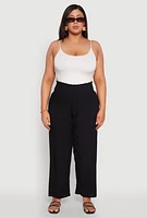Womens Plus Smocked High Waisted Pants,