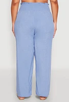 Womens Plus Smocked High Waisted Pants,