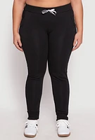 Womens Plus Size Varsity Stripe Joggers, Black, Size 3X