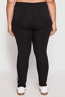 Womens Plus Size Varsity Stripe Joggers, Black, Size 3X