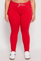 Womens Plus Size Varsity Stripe Joggers, Red, Size 1X