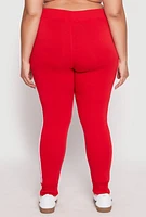 Womens Plus Size Varsity Stripe Joggers, Red, Size 1X