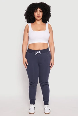Womens Plus Size Varsity Stripe Joggers, Blue, Size 2X